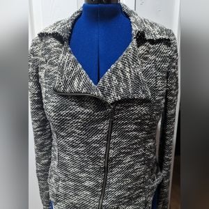 Anthropologie Saturday Sunday Asymmetrical Zip Marled Knit Moto Jacket